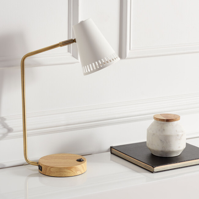 Veda Task Table Lamp with USB Port, White - Lighting - 4