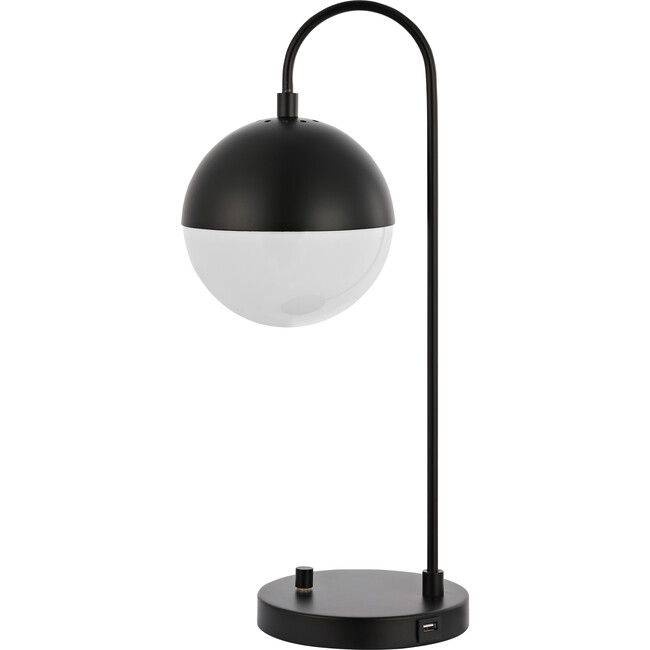 Cappi Table Lamp With USB Port, Black