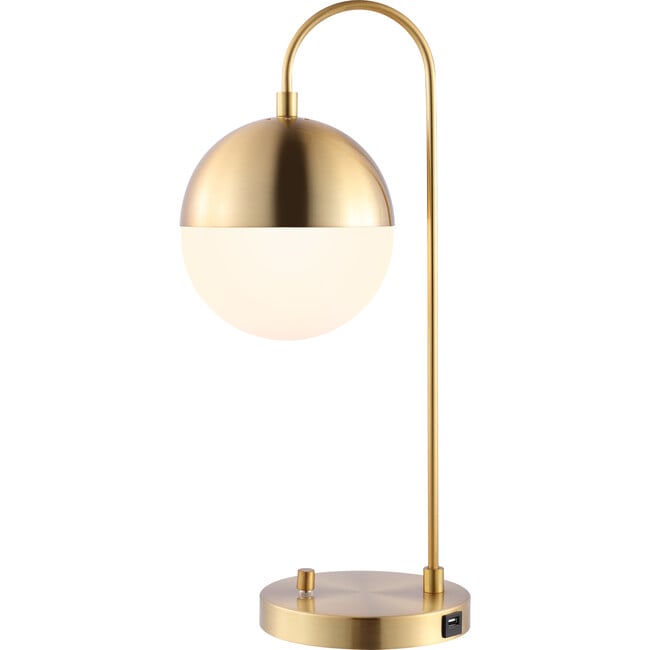 Cappi Table Lamp with USB Port, Gold - Lighting - 4