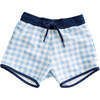 Jude Boardshorts, Blue Gingham - Swim Trunks - 1 - thumbnail