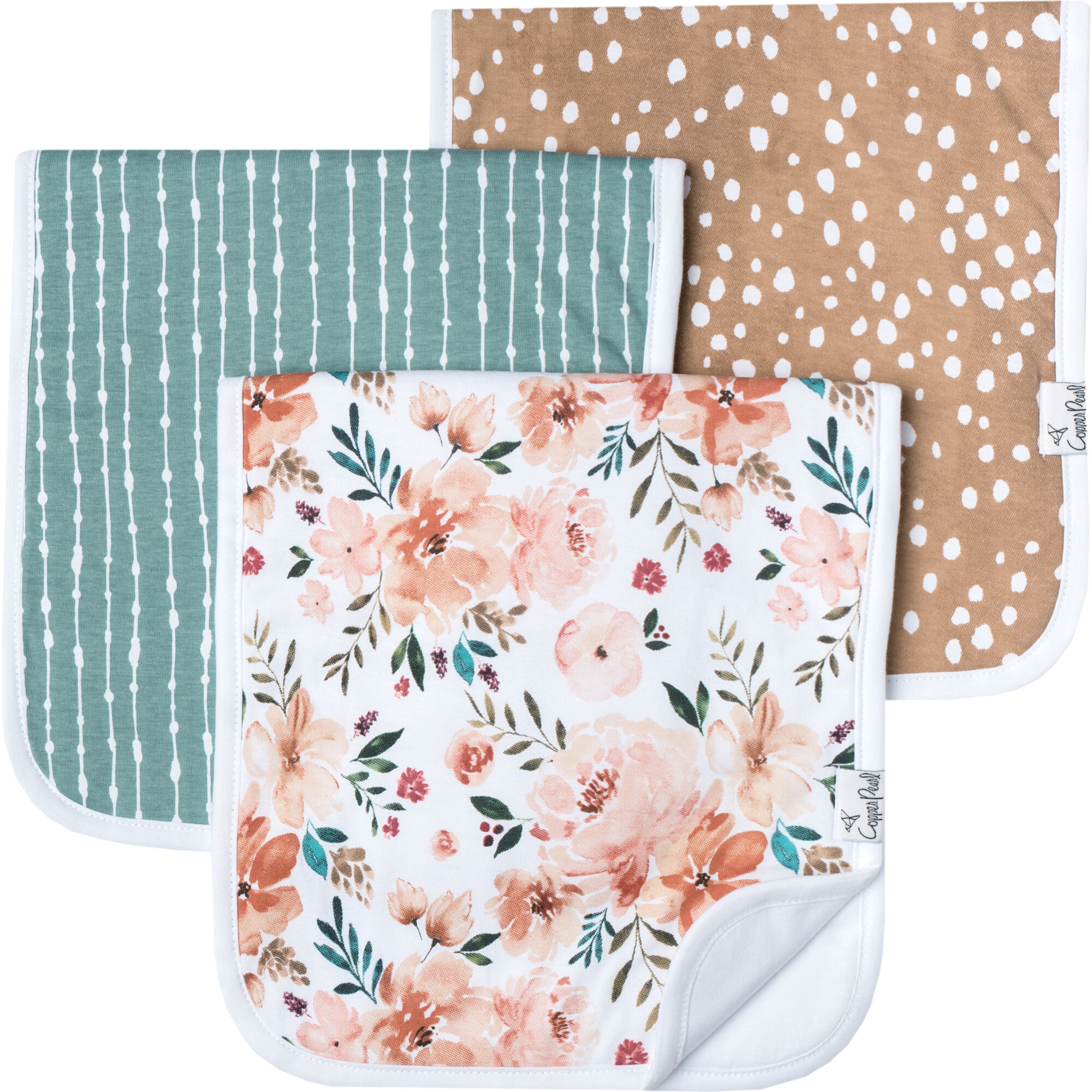 Autumn Premium Burp Cloths, Florals - Burp Cloths - 1