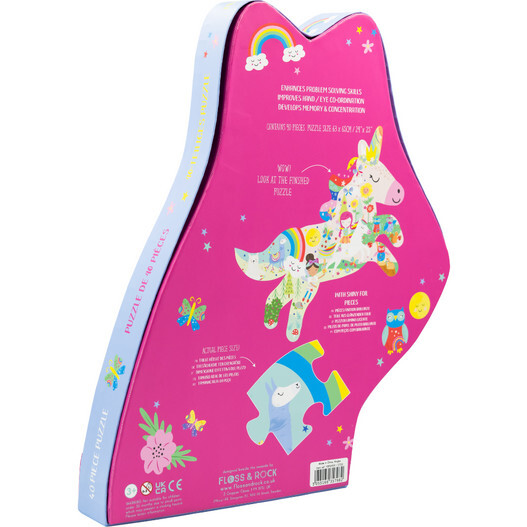 Rainbow Unicorn 40pc "Unicorn" Shaped Jigsaw - Puzzles - 3