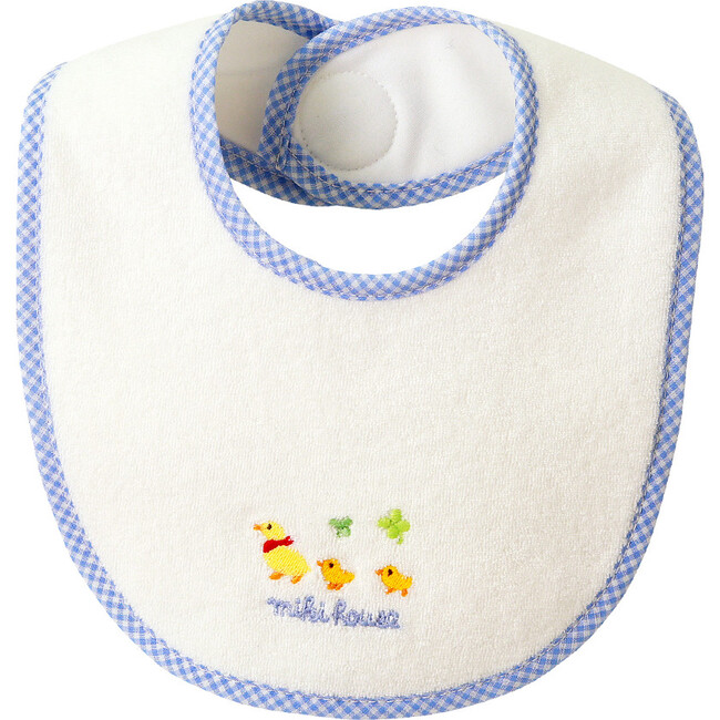 A Mother and Her Ducklings Bib, Blue