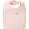 Water Resistant Ligning Untwisted Yarn Bib, Pink - Bibs - 1 - thumbnail