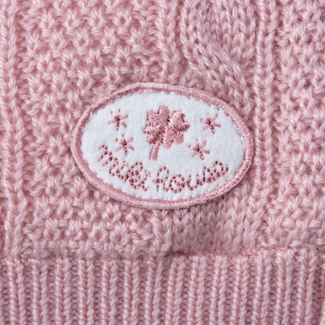 Cable Knit Beanie, Pink - Hats - 2