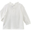 Cotton Frilled Blouse, White - Tees - 2