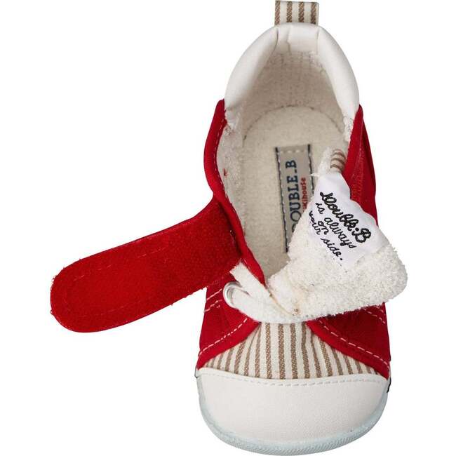 Street Style DOUBLE-B High Top First Walker Shoes, Red - Sneakers - 7