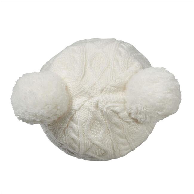 Cable Knit Beanie, White - Hats - 6