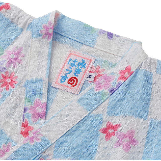 Cool Breeze Flora One Piece Kimono Jinbei, Blue - Loungewear - 3