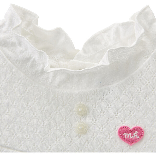 Cotton Frilled Blouse, White - Tees - 4