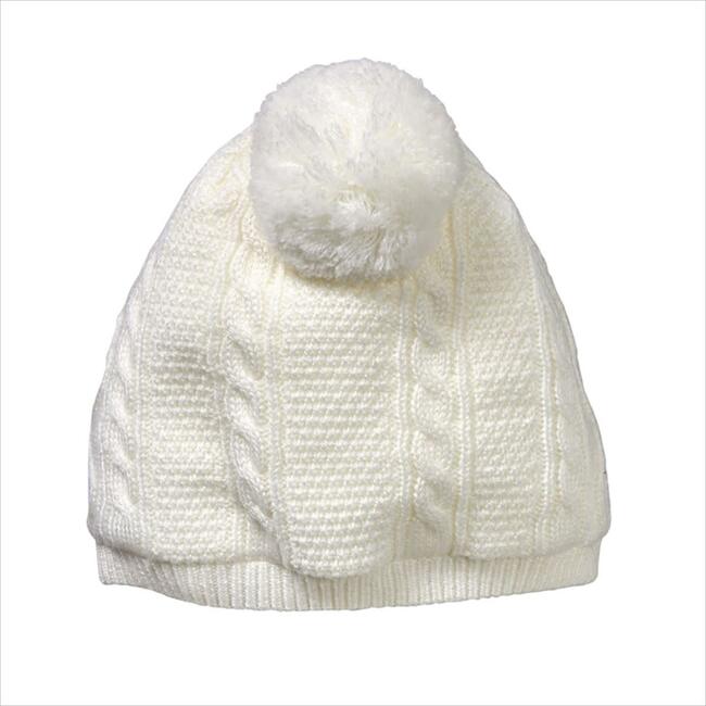 Cable Knit Beanie, White - Hats - 7
