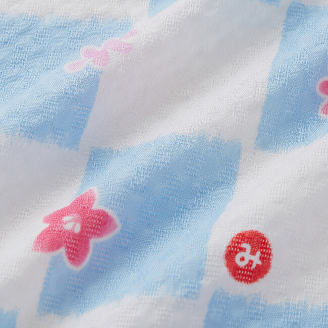 Cool Breeze Flora One Piece Kimono Jinbei, Blue - Loungewear - 4