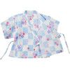 Cool Breeze Flora Two Piece Kimono Jinbei, Blue - Loungewear - 7