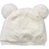 Cable Knit Beanie, White - Hats - 1 - thumbnail