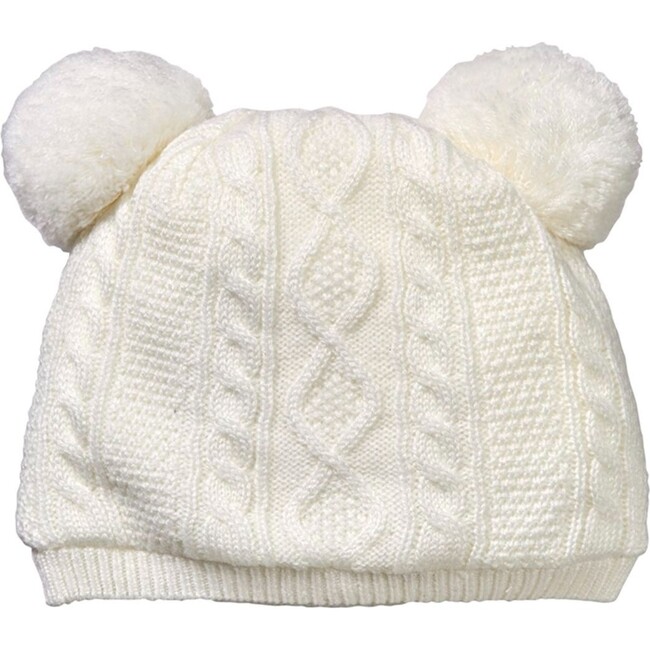 Cable Knit Beanie, White