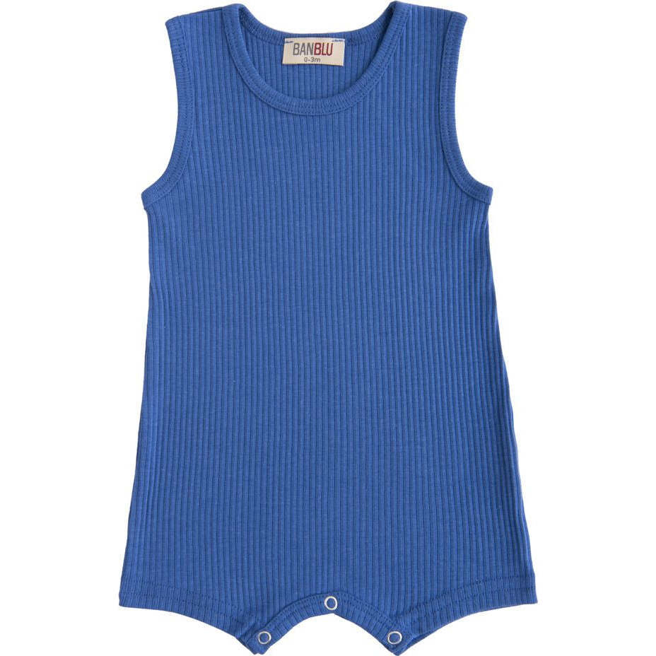 Sleeveless Modal Romper, Blue - Onesies - 1