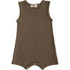 Olive Sleeveless Modal Romper, Green - Onesies - 1 - thumbnail