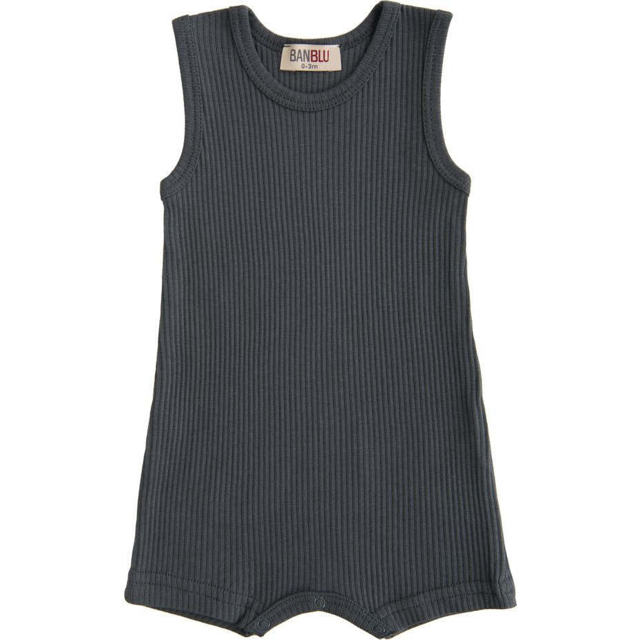 Sea Moss Sleeveless Modal Romper, Green - Onesies - 1