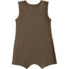 Olive Sleeveless Modal Romper, Green - Onesies - 2