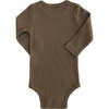 Olive LS Modal Bodysuit, Green - Onesies - 2