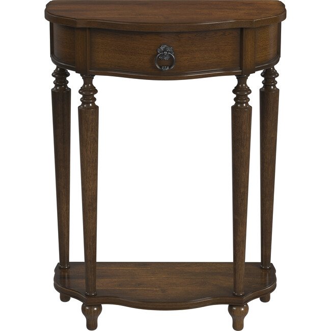 Ashby Demilune Antique Cherry Console Table with Storage