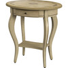 Jeanette Oval Antique Beige Wood Accent Table - Accent Tables - 1 - thumbnail