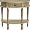 Mozart Antique Beige Demilune Console Table with Storage - Accent Tables - 1 - thumbnail