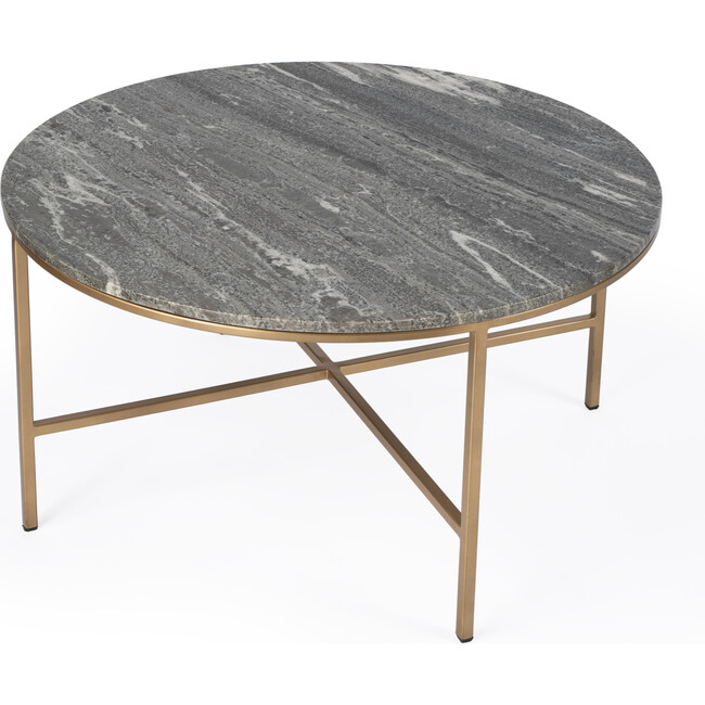 Grafton Gray Marble Round Coffee Table - Accent Tables - 1
