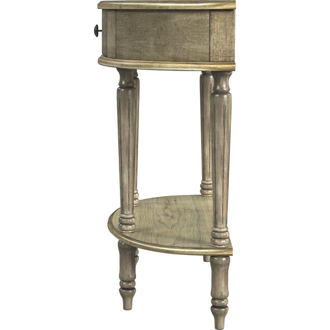 Mozart Antique Beige Demilune Console Table with Storage - Accent Tables - 2