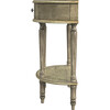Mozart Antique Beige Demilune Console Table with Storage - Accent Tables - 2