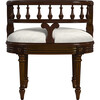 Hathaway Antique Cherry Upholstered Vanity Seat - Desk Chairs - 2