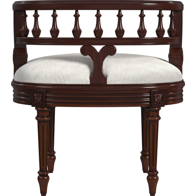 Hathaway Cherry Upholstered  Vanity Seat - Desk Chairs - 2