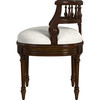 Hathaway Antique Cherry Upholstered Vanity Seat - Desk Chairs - 3