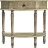 Mozart Antique Beige Demilune Console Table with Storage - Accent Tables - 3