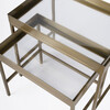 Lenny Gold 2 Piece Glass Nesting Tables - Accent Tables - 2 - thumbnail