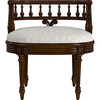 Hathaway Antique Cherry Upholstered Vanity Seat - Desk Chairs - 4