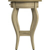 Jeanette Oval Antique Beige Wood Accent Table - Accent Tables - 4 - thumbnail