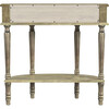 Mozart Antique Beige Demilune Console Table with Storage - Accent Tables - 4