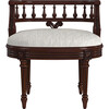 Hathaway Cherry Upholstered  Vanity Seat - Desk Chairs - 4