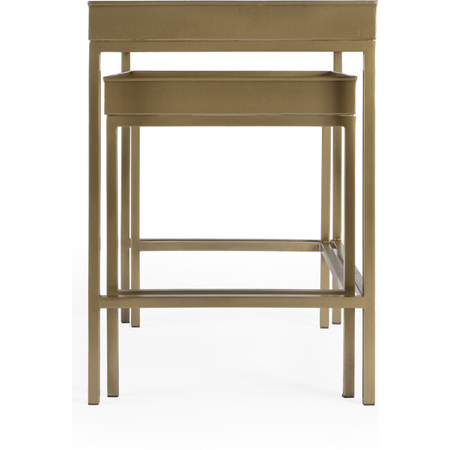 Lenny Gold 2 Piece Glass Nesting Tables - Accent Tables - 4