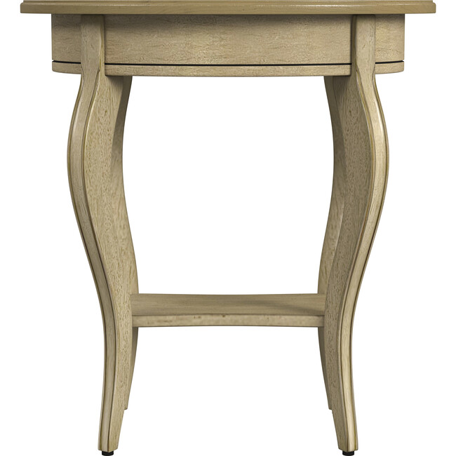 Jeanette Oval Antique Beige Wood Accent Table - Accent Tables - 5