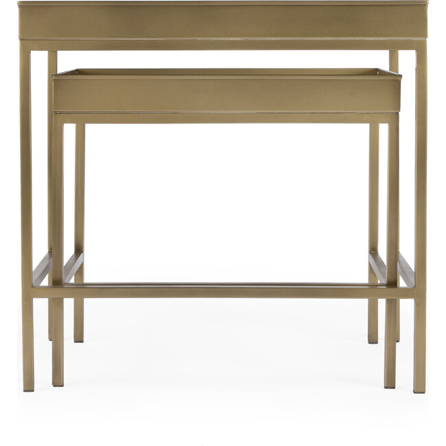 Lenny Gold 2 Piece Glass Nesting Tables - Accent Tables - 5