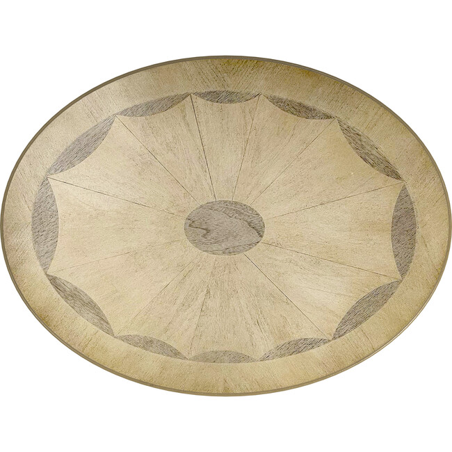 Jeanette Oval Antique Beige Wood Accent Table - Accent Tables - 6