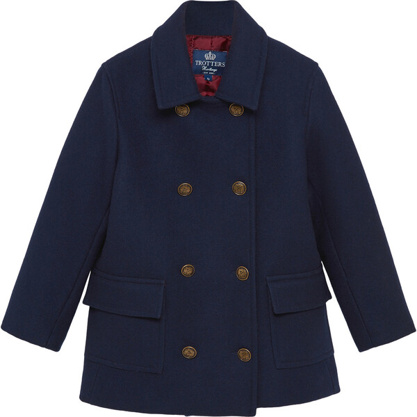 Pea Coat Navy Trotters London Outerwear Maisonette