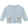 Pip Penguin Cardigan, Pale Blue - Cardigans - 1 - thumbnail