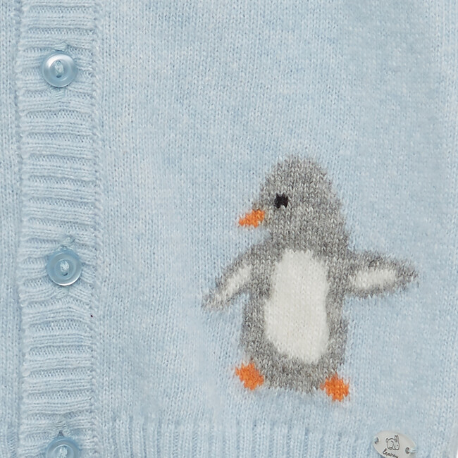 Pip Penguin Cardigan, Pale Blue - Cardigans - 4