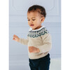 Little Frankie Fairisle Sweater, Oatmeal - Sweaters - 3