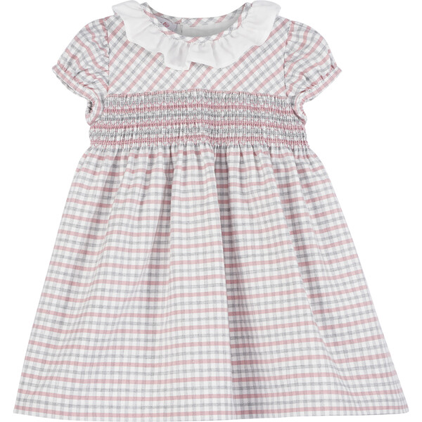Little Agatha Willow Smocked Dress, Pink Check - Trotters London ...