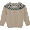 Little Frankie Fairisle Sweater, Oatmeal - Sweaters - 4