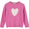 Heart Sweater, Deep Pink - Sweaters - 1 - thumbnail